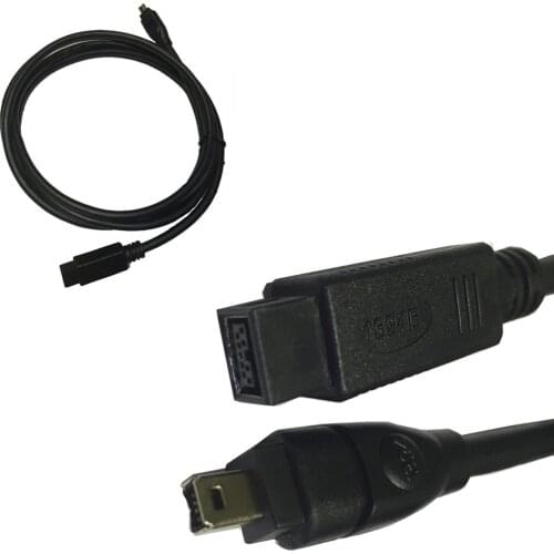 Black IEEE 1394 Firewire 800 to Firewire 400 Cable, 9 Pin/4Pin Male / Male 6 FT