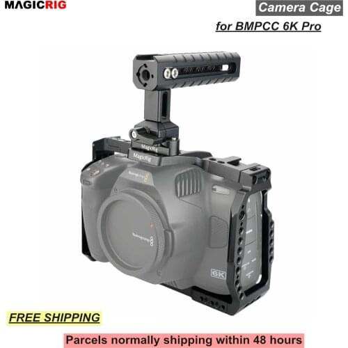 MAGICRIG BMPCC 6K Pro Cage with NATO Top Handle for Blackmagic Design Pocket Cinema Camera 6K Pro