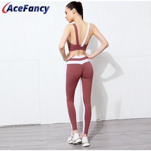 Acefancy Vital Yoga Set Women Gym Clothes ZC2727 High Waist Gym Leggings Patchwork Yoga Bra Set Fitness Sport Outfit For Woman