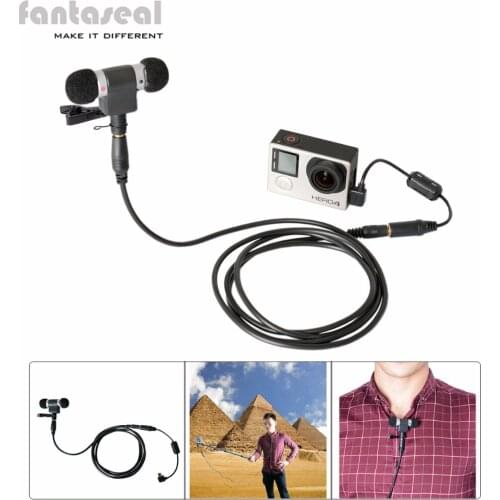 Stereo Microphone Kit Windproof Microphone+Extension Cable+Noise Reduction Filter Mic Converter Adapter For GoPro Hero 4 3+ 3