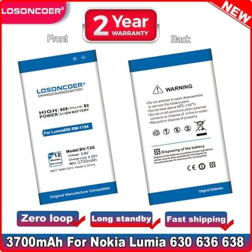 LOSONCOER 3700mAh BV-T3G Replacement Li-ion Battery For Microsoft Nokia lumia 650 RM-1154