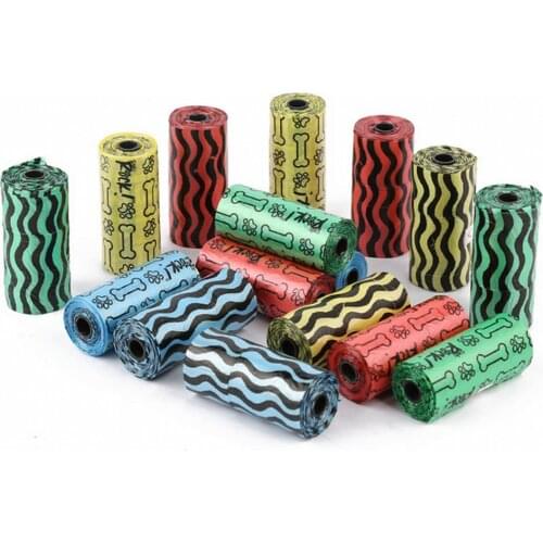 Pet Dog Poop Bags 8 16 Rolls/Pack 240pcs Dog Garbage Clean-up Bag PE Puppy Cat Waste Bags For Pet Outdoor Home Cleaning Supplies