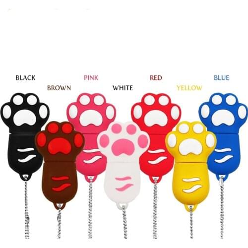 Cartoon 64GB brown pink black blue colour Cat claw usb flash drive usb 2.0 4GB 8GB 16GB 32GB pendrive gift usb