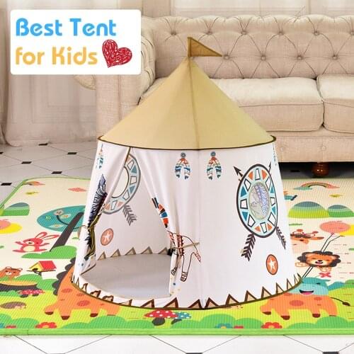 Cartoon Portable Children Castle Play Tent Prince Princess Play House Indian Teepee Tent Outdoor Indoor Toys for Kids Gifts