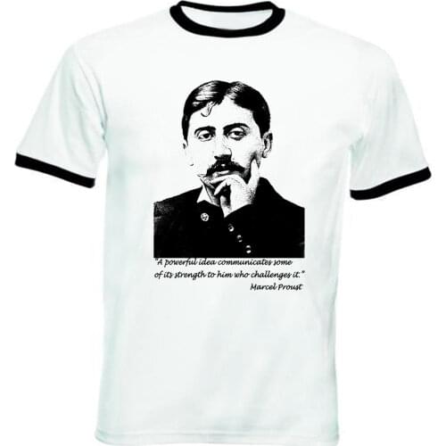 MenS T-Shirts Summer Style Fashion Swag Men Hot Sale MARCEL PROUST - NEW BLACK RINGER S-M-L-XL-XXL T-Shirt Men Clothing