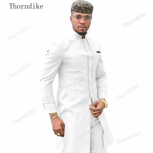 Thorndike White 2 Pieces Male Suit Costume Homme Groomsmen Best Wedding Suits For Men Groom Tuxedos Blazer T1239