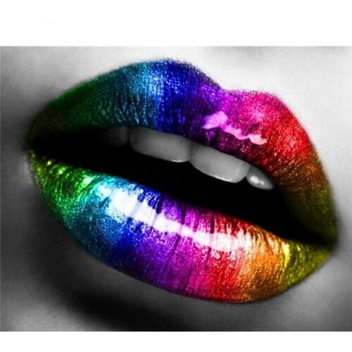 Sexy lips Diamond Painting woman DIY 5D Full Square Round Diamond Embroidery Rhinestones Mosaic Kits Home Decor Craft Gift L260