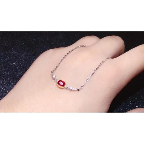 New Arrival Real Natural Ruby Pendant Natural And Real Ruby Necklace 925 sterling silver Fine jewelry Ruby Pendant