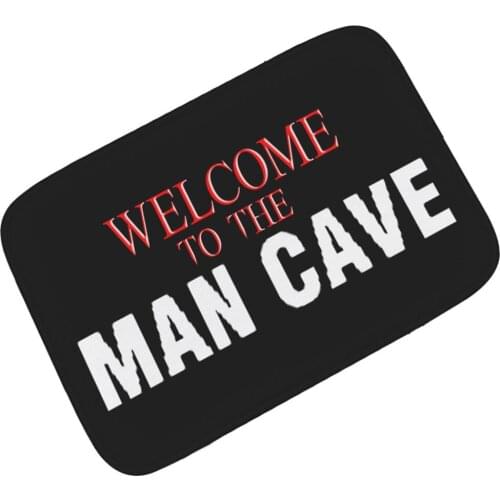 Dropshipping Home Decorative Front Door Mat Welcome to The Man Cave Flannel Anti-Slip Floor Mat Carpet Entrance Doormat Rug