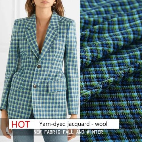 Wool-dyed jacquard brocade suit clothing fabric jacket pants custom new high-grade scarce fabric autumn and winter fashion cloth