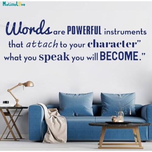 Words Are Powerful Instruments That Attach To Your Character Wall Sticker Newspaper Magazine Studio Quote Decor Decals YT3694