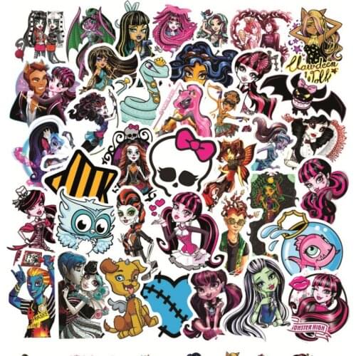 10/30/50Pcs/Set Monster High School Animation Graffiti Waterproof Skateboard Travel Suitcase Phone Laptop Luggage Stickers Cute