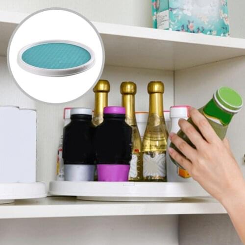 360 Rotating Tray Turntable Non-Skid Plastic Pantry Countertop Spinning Organizer Kitchen Bathroom Home Cosmetics Organizer