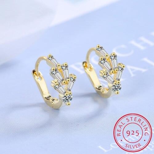 925 Sterling Silver Crystal Flower Circle Luxury Clear Cubic Zirconia Hoop Earrings for Women Sterling Silver Jewelry SCE485
