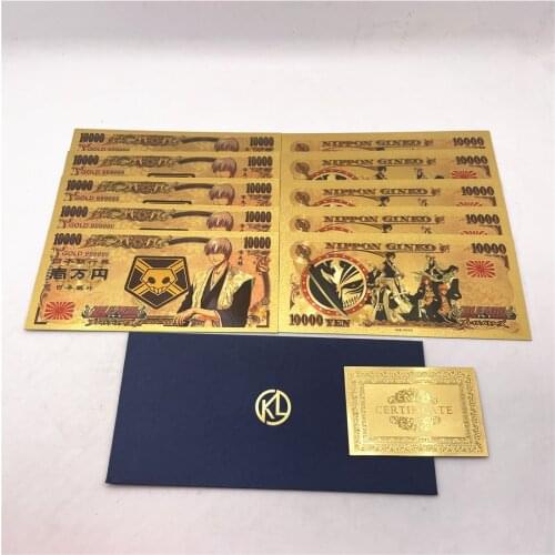 10pcs Japanese Anime Bleach banknote Classic Manga Gold 10000 Yen fake money commemorative gift prop money for souvenir