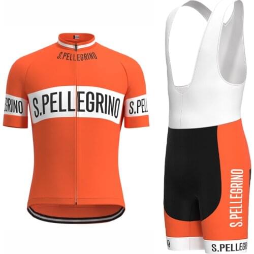 1976 Competition S.PELLEGRINO Team Retro Man Cycling Jersey Short Sleeve Set Triathlon Biker Jersey Suit maillot ciclismo hombre