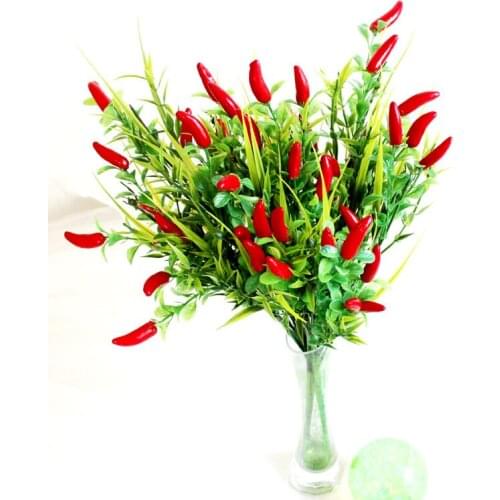 2pcs/lot Creative Red Pepper Artificial Plants New Decorative Artificial Plastic Trees Christmas Gift Table Decorating