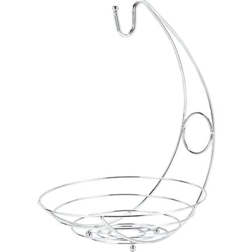 2 in 1 Banana Hanger Fruit Bowl Iron Holder Storage Basket Stand Hook Kitchen Storage CLH@8