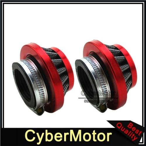 2x Red 35mm Air Cleaner Filter For Honda XR CRF TRX ATV Quad Dirt Pit Bike 50cc 70cc 90cc 110cc 125cc YCF GPX SDG Sunl Taotao