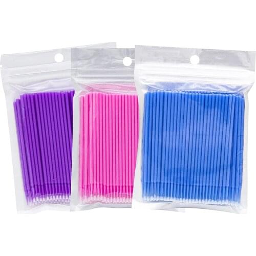 300 disposable micro stick brushes for eyelash extension products application brushes, head diameter 2.5/2.0/1.5 mm cleaning sti