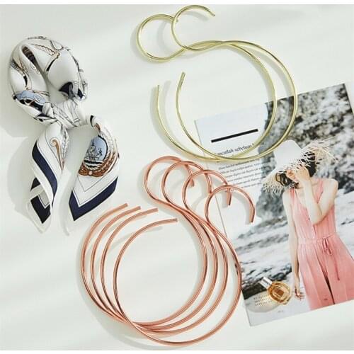 5Pcs Scarf Tie Storage Ring Scarf Rack Gold Hanger Large Circle Tie Rack Belt Hook Metal Storage Rack Wardrobe Storage Holder