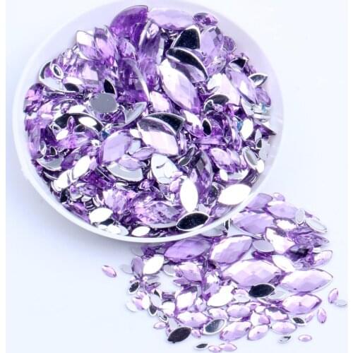 Acrylic Crystal Rhinestones Strass 1.5x3mm 10000pcs Horse Eye Marquise Many Sizes Earth Facets flatback Nail Art Decorations
