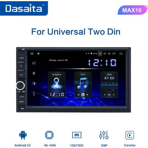 Dasaita Android 10.0 7" IPS Screen Car for Nissan Radio for Toyota Universal 2 Din Car Stereo Multimedia System 4G 64G TDA7850