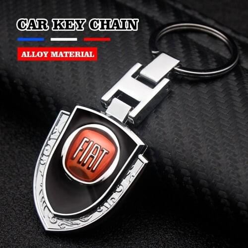 Car Keychain Luxury Metal Men Women Shield Pattern Buckle Keyring For Fiat 500 FR Punto Tipo Abarth Palio Pondo Stilo Ducato