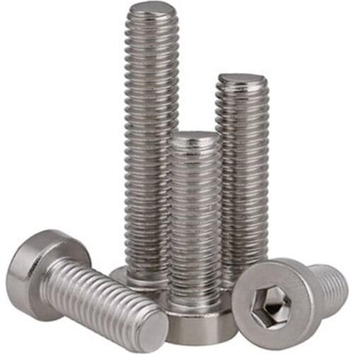 2pcs M10 304 stainless steel Thin heads socket cap head screws Short sides screw bolts 16mm-40mm Length