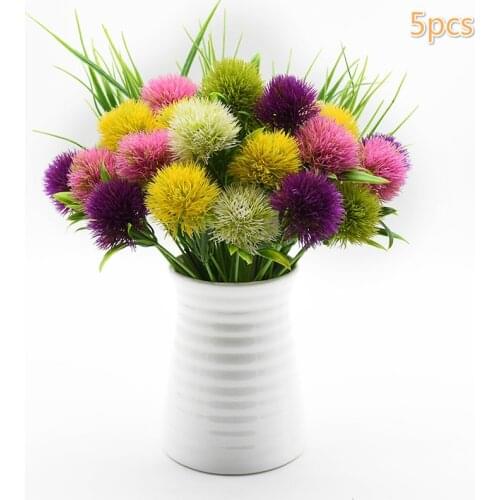 Bouquets of fake dandelion balls, 5 pieces, fake flowers, for a wall, to decorate the house, for a wedding