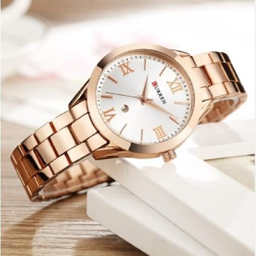 CURREN Gold Watch Women Watches Ladies 9007 Steel Womens Bracelet Watches Female Clock Gifts Relogio Feminino Montre Femme #a