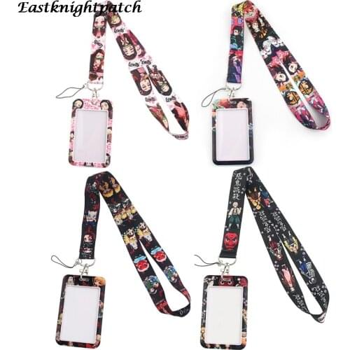 E2714 Anime Lanyard Keychain keys Badge Mobile Phone Rope Kids Gifts Card Holder Cover With Lanyard