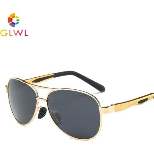 Brand Glasses For Men Designer Sunglasses Boys Driving Eyeglasses Polarized Sun Lenses Golden Frame Pilot Male Shade Fashion