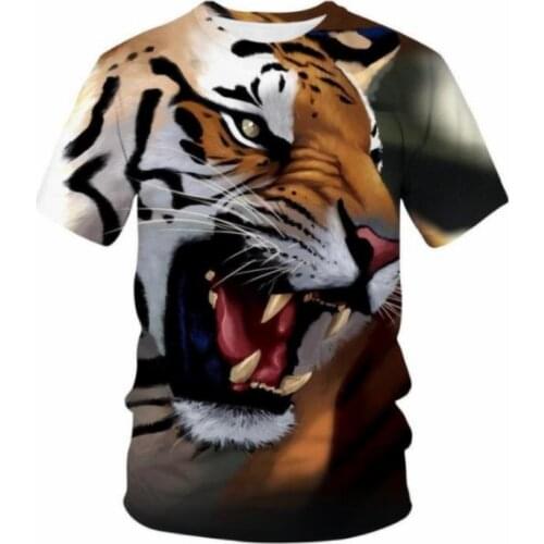 Tiger T Shirt Mens 3d prined 2020 New Short Sleeve T-Shirt The Neck Fashion Hip Hop Summer Tops Tees Casual 3D Mens Tiger Shir