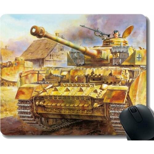 Gaming Mouse Pad Custom,Military Panzer IV Mouse Pad with Stitched Edge