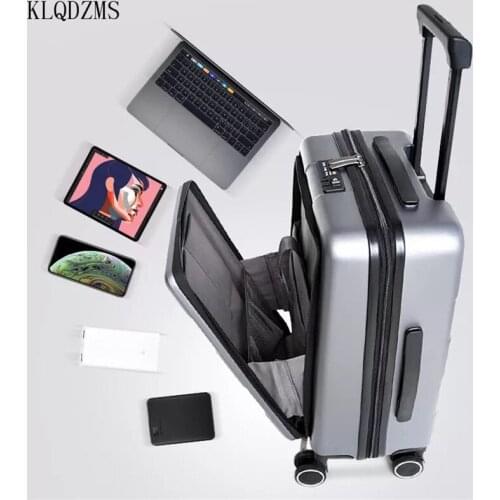 KLQDZMS 20 inch Rolling Luggage Spinner Men Trolley Suitcase with Laptop Bag Women Cabin Travel bag On Wheel