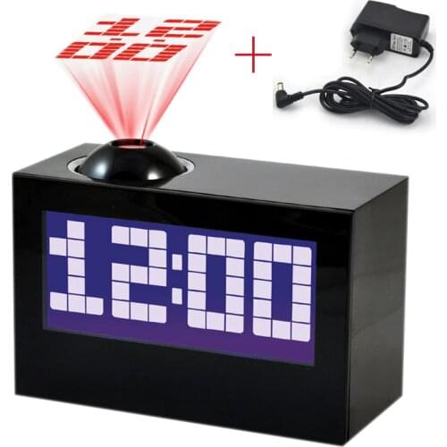 Laser Projecting Alarm Clock Large Display Time Date Temperature Projector With digital colorful backlight table clock