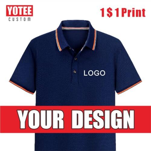 YOTEE Summer Casual Mens Polo Shirt Customization Company Brand Logo Embroidery/Printing High-End Top Custom DIY Wholesale