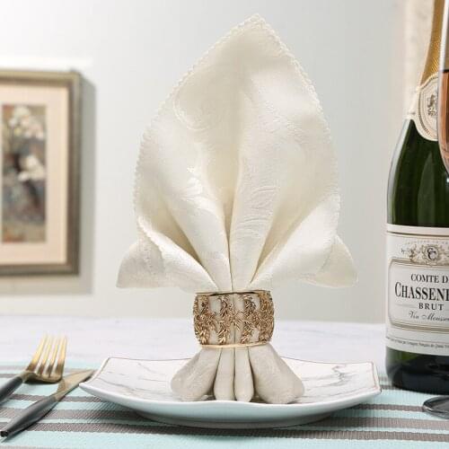 10pcs Creative new hollow carved alloy napkin buckle set tableware wedding supplies napkin ring cloth ring