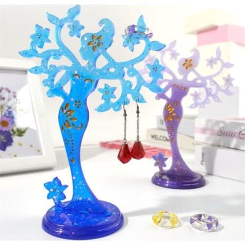 DIY Jewelry Holder Mould Crystal Epoxy Resin Silicone Beauty Jewelry Display Stand Swing Table Silicone Molds