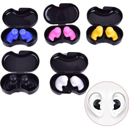1 Pair Silicone Earplugs Diving Water Sports Swimming Accessories Soft Ear Plugs With Luxurious Collection Box