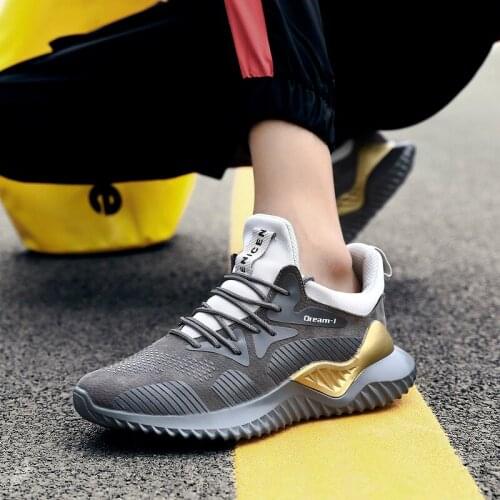 Fat Men Running Shoes New Style Rubber Outdoor Shoes Sneakers Mesh Elk Leather Fly Woven Shoes Breathable Sports Trainers Shoes