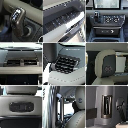 Oak Wood Grain For Land Rover Defender 110 130 Center Console Air Conditioning Mode Button Frame Sticker Interior Accessories