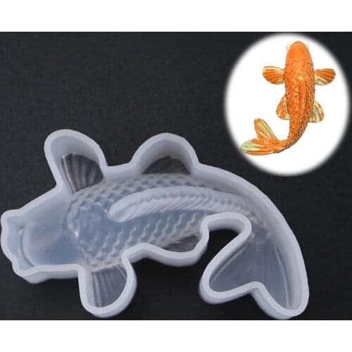 1pcs Transparent 3D Koi Fish Silicone Mold Epoxy Resin Casting Goldfish Pendant Mould For Handmade DIY Ornaments Jewelry Making
