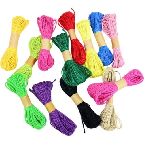12pcsx10m Multicolor Hemp Rope Jute Burlap Twine String Wedding Gift Wrapping Cords Ribbon Thread for Home Decor DIY Supplies