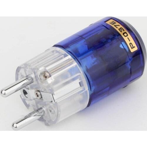 2PCS High Quality Rhodium Plated P037TE Power Plug Schuko Power Plug Audio Male Plug Connector HIFI DIY Power Cord Plug