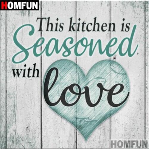 HOMFUN 3D DIY Diamond Embroidery "love kitchen" Picture of Rhinestones Diamond Painting Cross Stitch Needlework Decor A18532