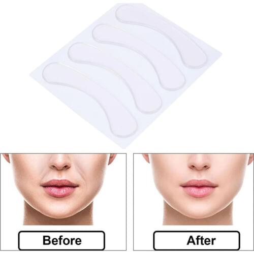 4pcs Anti Wrinkle Pad Reusable Silicone Face Mask Face Wrinkle Patches Facial Anti Wrinkle Smoothing Pads For Mouth