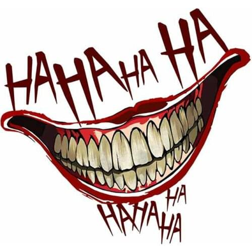 Car Stickers and Decals Decor for Motorcycle Joker Graffiti Creative Sunscreen Decorative Accessories KK Material 13*12cm