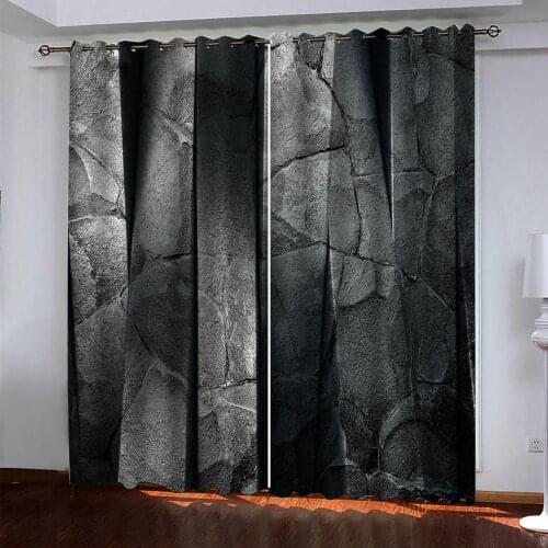 Black curtains Customized 3d curtains new bay window balcony thickened windshield blackout curtains 3d curtains